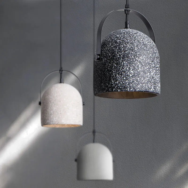 Suspension minimaliste moderne en ciment rétro led créative