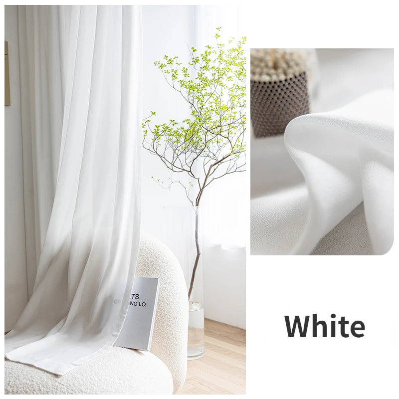 Rideau minimaliste translucide plissé isolant pour salon chambre - vue 7 sur 10