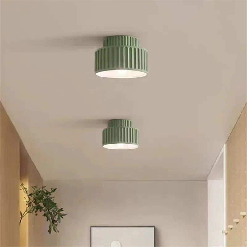 Tristan plafonnier encastré lampe nordique minimaliste crémeuse Style Wabi Sabi lumières E27 chambre décor à la maison lumière de couloir