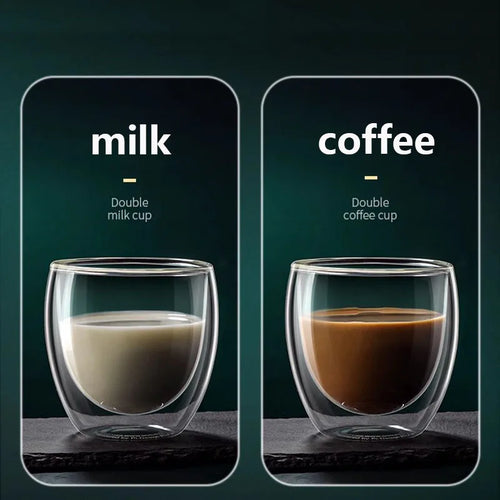 Ensemble tasses expresso double paroi verre 80ml