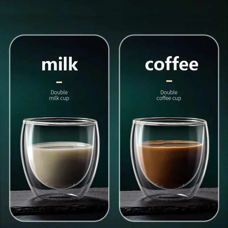 Ensemble tasses expresso double paroi verre 80ml - vue 5 sur 7