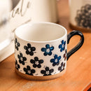 Mug japonais en céramique motif fleurs cerisier rétro