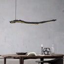 Personnalité nordique LED bandes lumineuses noir Restaurant Wabi-sabi lustre bureau chambre café salle d'exposition lampes suspendues