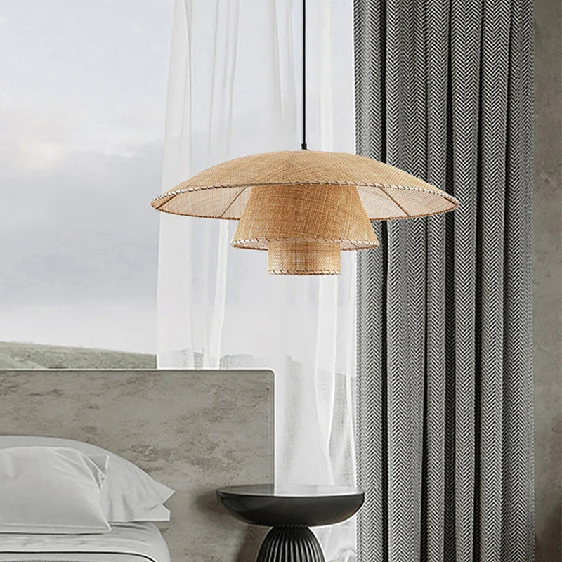 Suspension en rotin Vintage de Style japonais - vue 5 sur 10