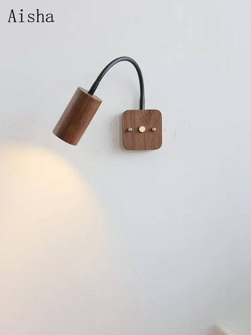 applique murale rétro en bois créative et rotative pour intérieur - vue 3 sur 10