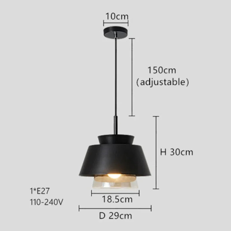 suspension en verre et fer style nordique pour intérieur décoratif - vue 7 sur 13