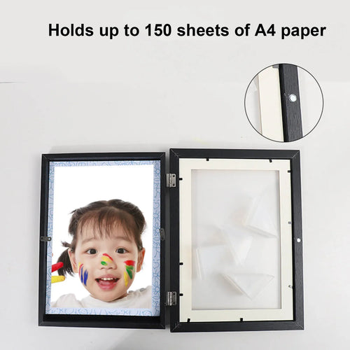 cadres photo en bois pour enfants avec rangement artistique - vue 7 sur 8