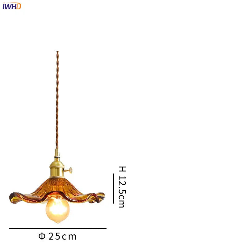 suspension en verre coloré style nordique pour intérieur moderne