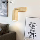 botimi applique murale fer interrupteur bouton-poussoir imitation bois nordique