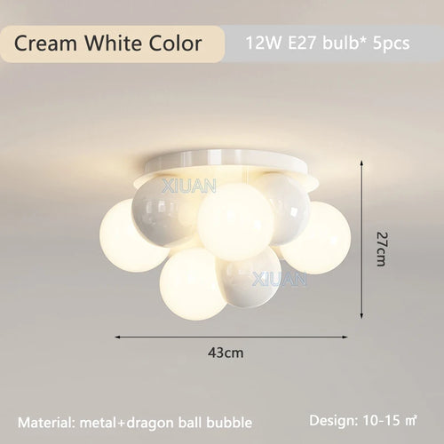 lustre nordique bulle ronde led pour chambre d'enfant - vue 9 sur 9