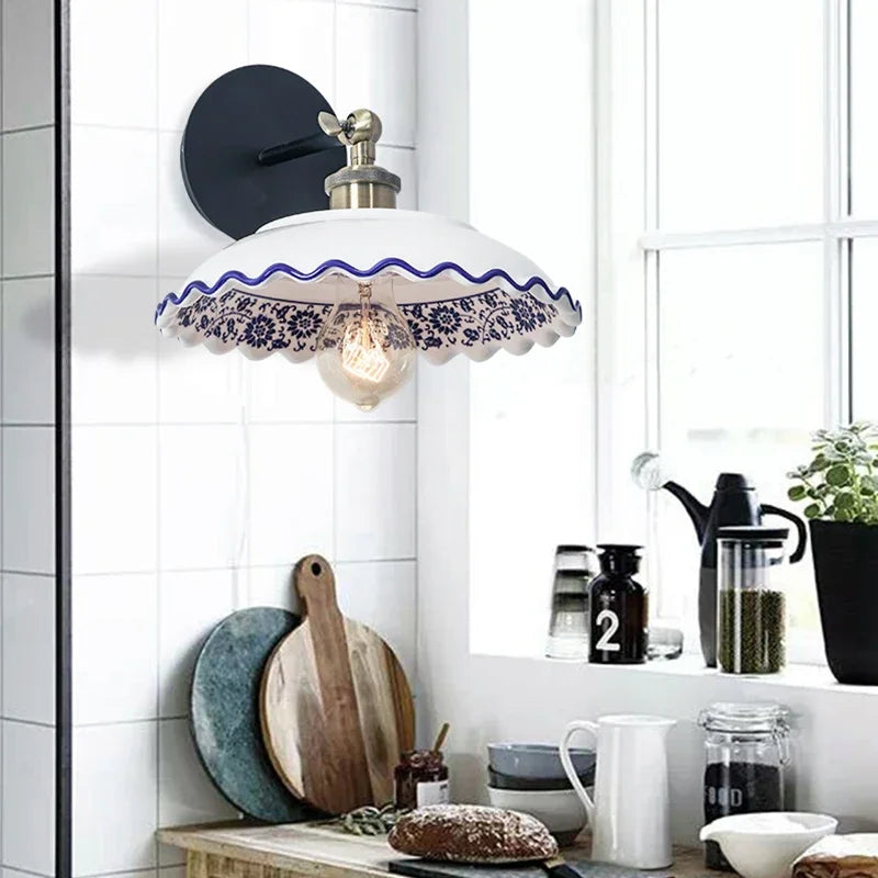 applique murale moderne en porcelaine rétro pour décoration intérieure - vue 4 sur 9