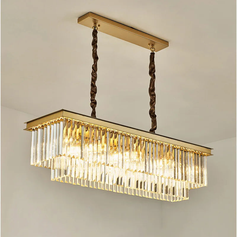 lustre moderne double couches en led pour décoration élégante - vue 5 sur 9