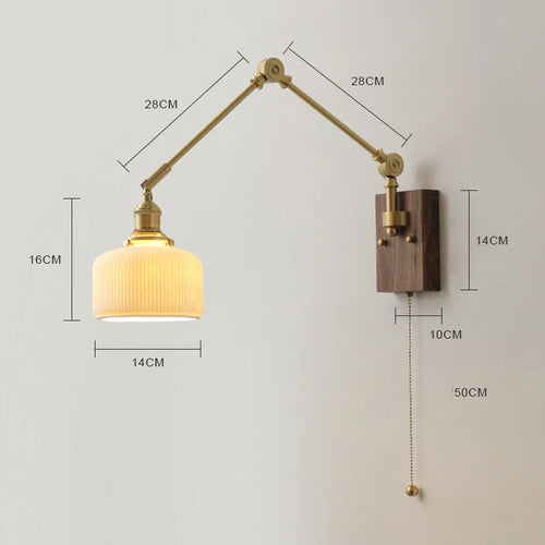 iwhd Applique murale led pivotante en cuivre avec interrupteur à chaîne - vue 23 sur 23