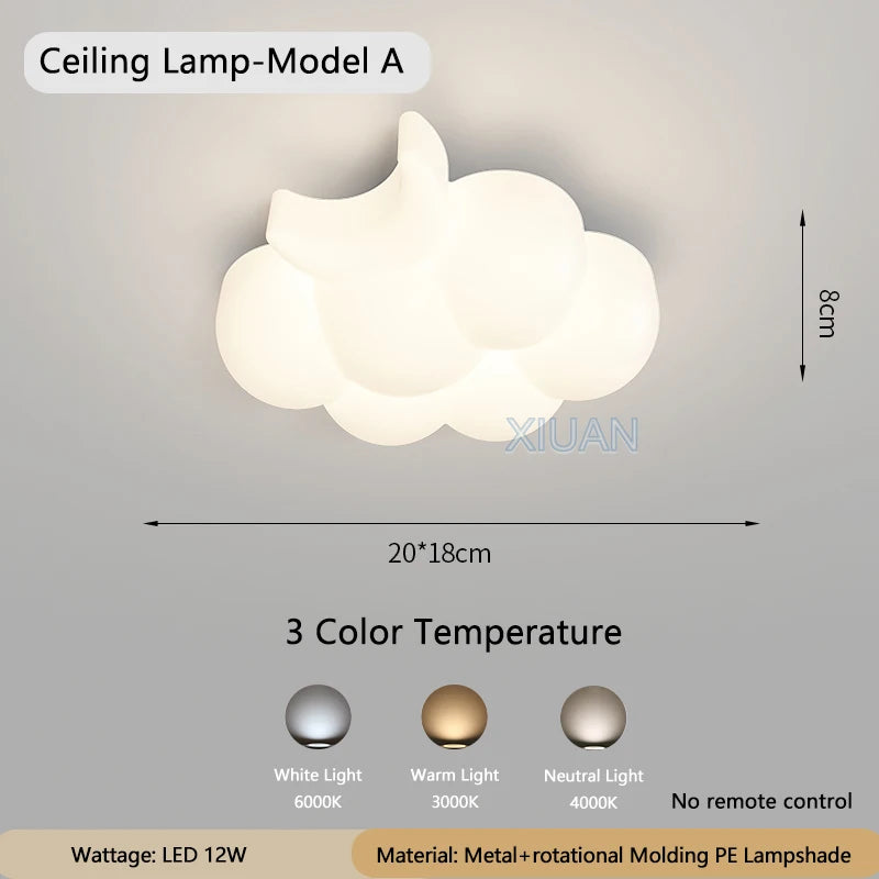 applique murale moderne en forme de nuage blanc pour intérieur - vue 9 sur 12