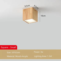 plafonnier led moderne en bois pour décoration intérieure