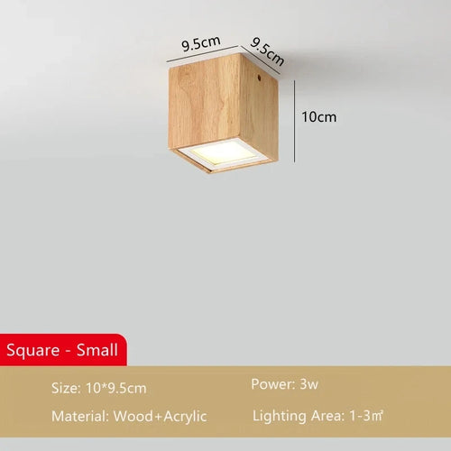plafonnier led moderne en bois pour décoration intérieure