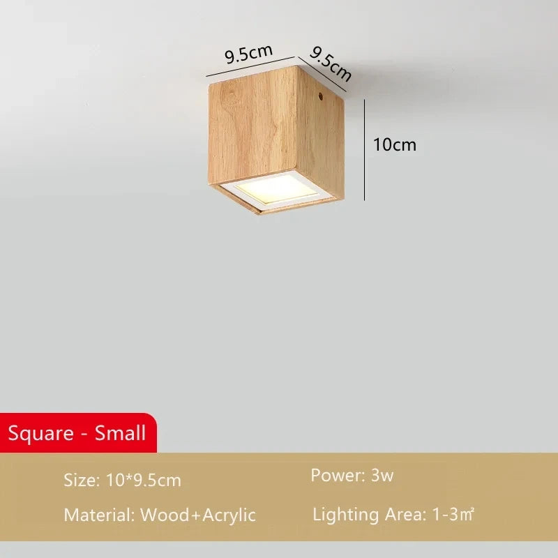 plafonnier led moderne en bois pour décoration intérieure