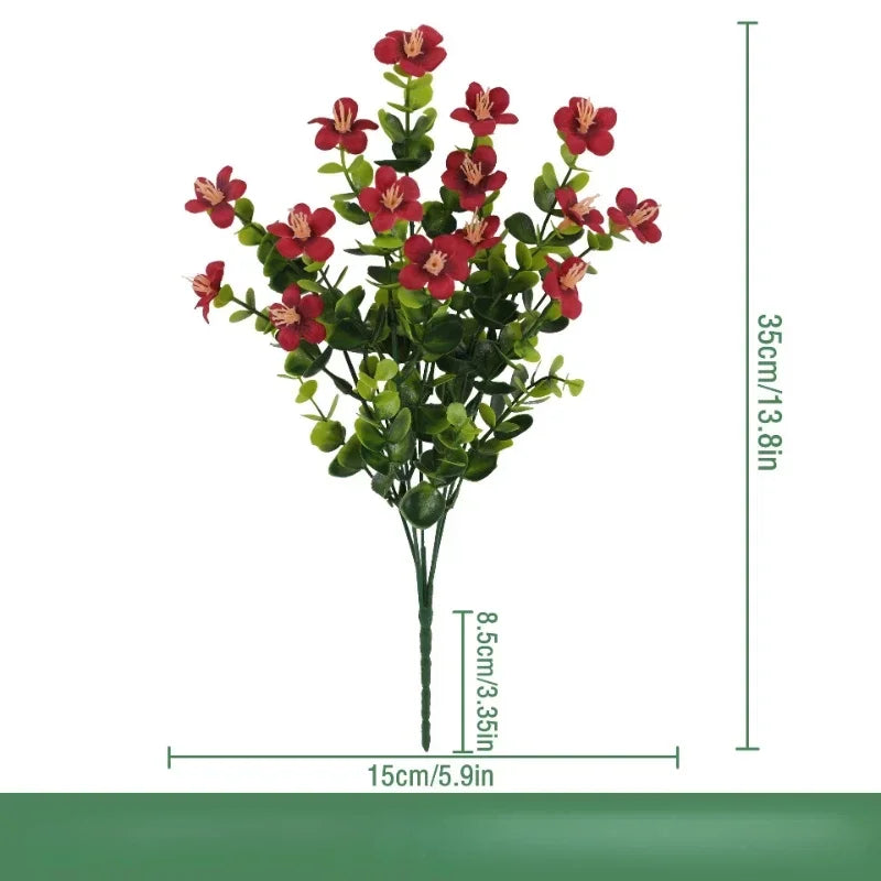 lot de 3 bouquets d eucalyptus artificiels en soie décoration intérieure - vue 16 sur 24