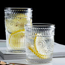 gobelet verre retro relief tournesol style nordique