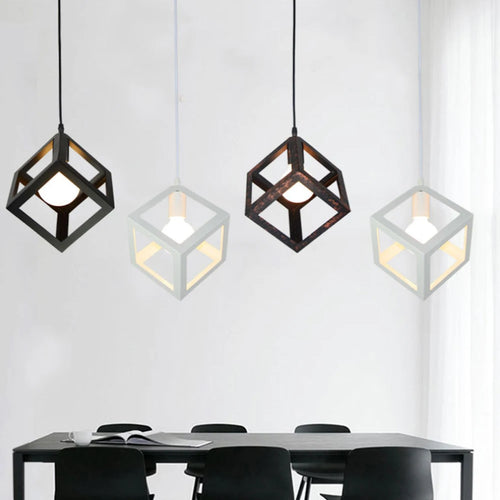 lampe suspendue industrielle rétro en fer pour intérieur