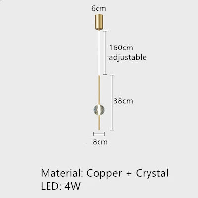 suspension LED en laiton design moderne avec cordon réglable - vue 13 sur 17