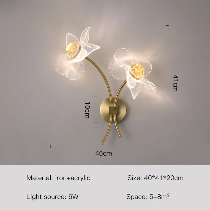 applique murale fleur pour éclairage doux et décoratif - vue 10 sur 16