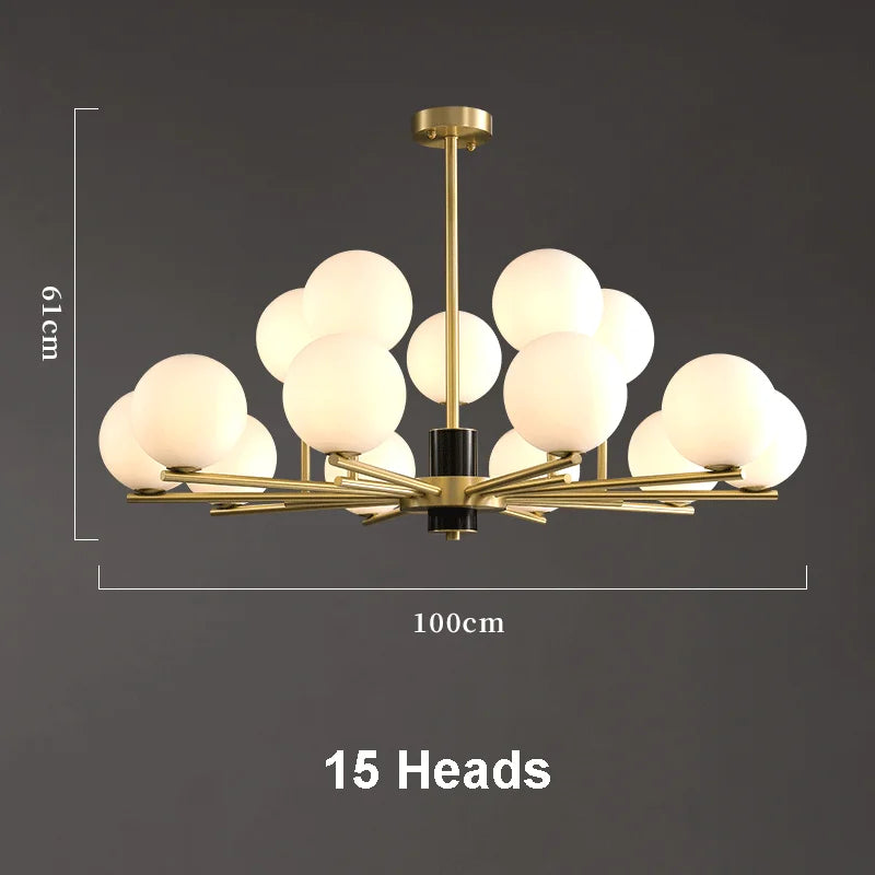 lustre de luxe minimaliste nordique en cuivre postmoderne