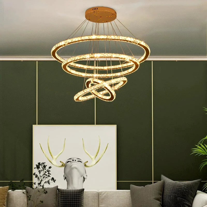 lustre moderne en cristal éclairage intérieur led suspendu