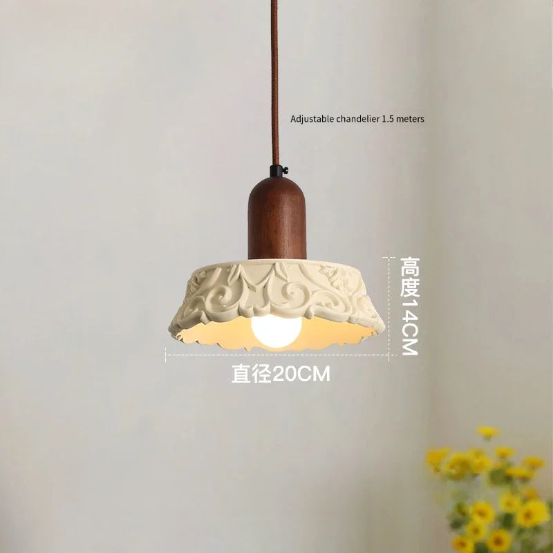 lustre rétro en résine gravée style antique décoratif - vue 13 sur 14