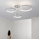 Plafonnier doré à anneaux led moderne