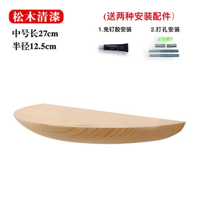 étagère murale en bois demi-cercle pour rangement et décoration
