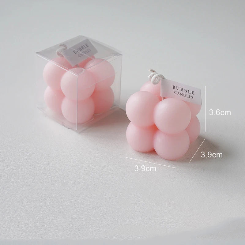 Lot De 2 Bougies à Bulles Cubiques Cire De Soja - Bougies Parfumées Aromathérapie Relaxantes