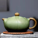 Théière chinoise en argile yixing motif lotus artisanale