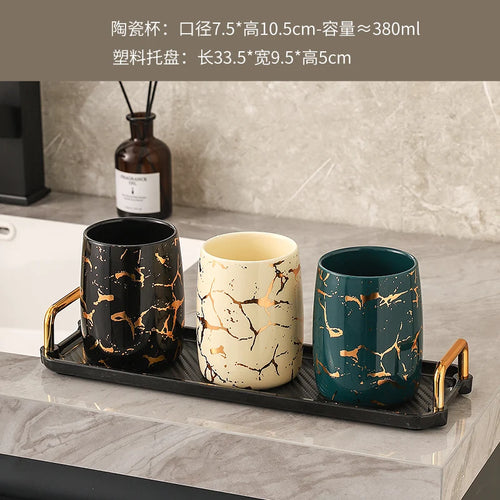 tasse en céramique marbrée haut de gamme pour couples décorative - vue 18 sur 26