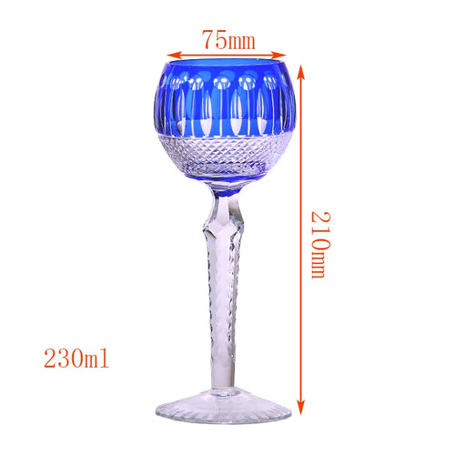 Verres vin cristal style antique graves main pied