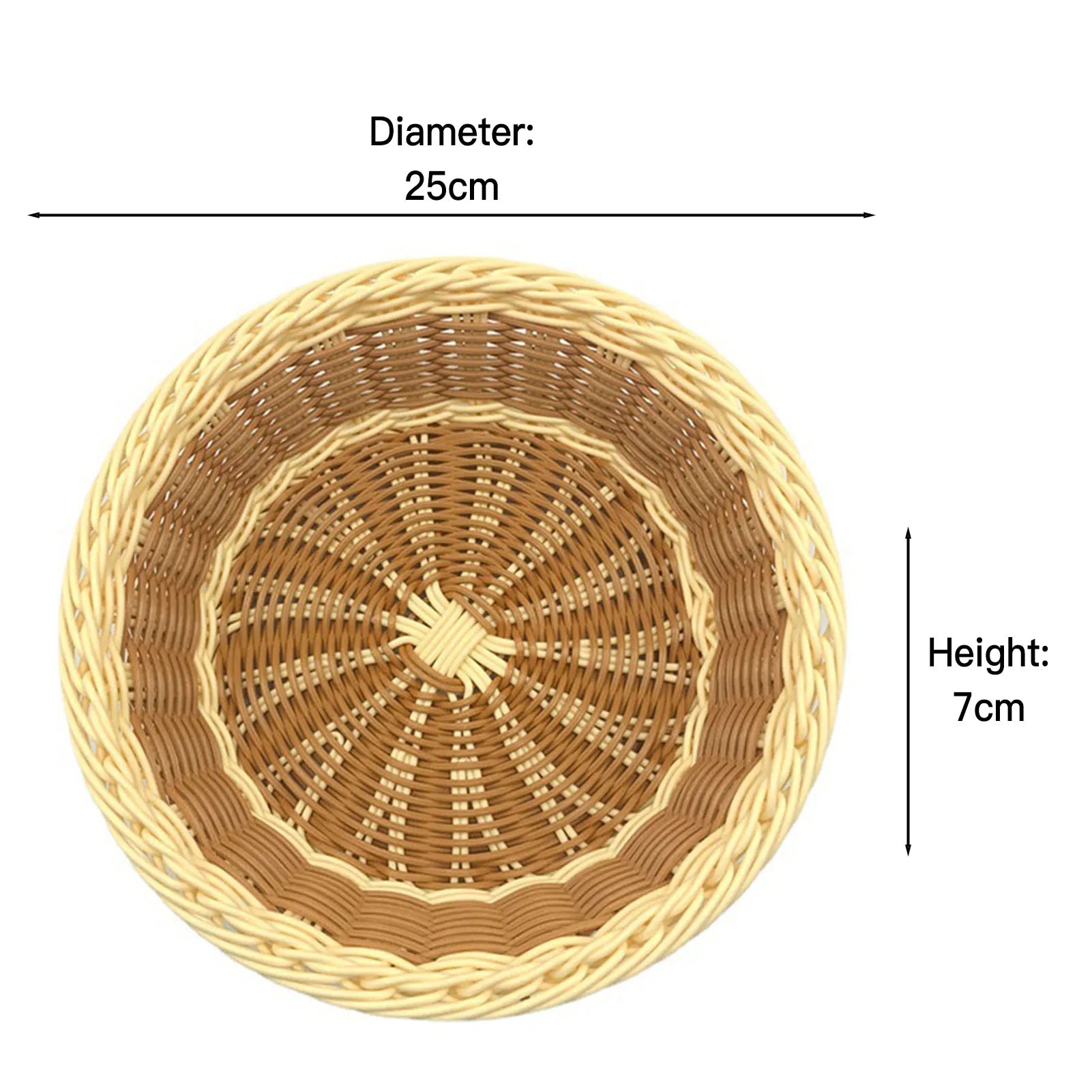 panier à fruits rond en rotin tissé à la main pour rangement alimentaire - vue 16 sur 17