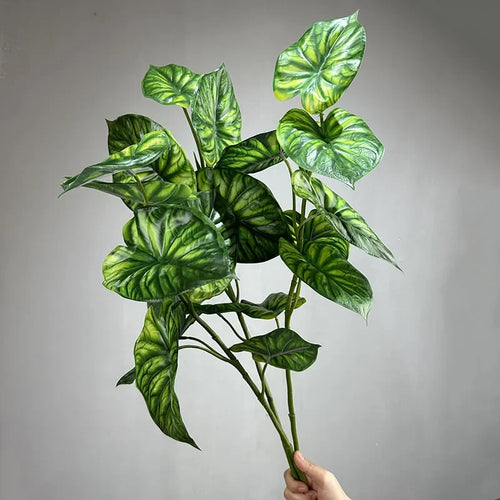 lot de 2 plantes vertes artificielles décoratives en plastique - vue 4 sur 8