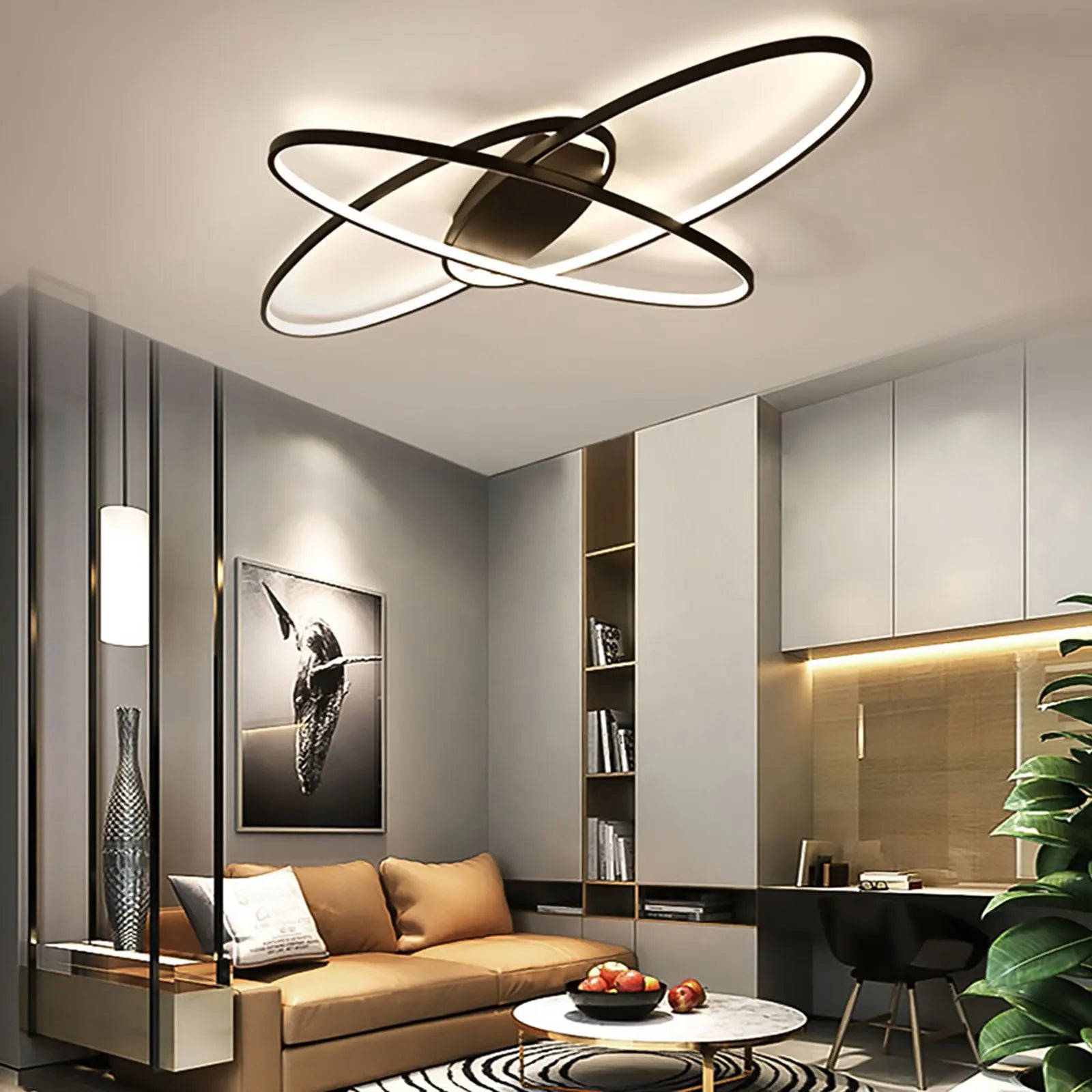 lustre led créatif luminaire de suspension plafonnier - vue 4 sur 6