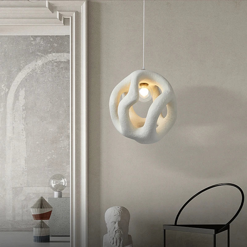 Design créatif nordique wabi-sabi suspension LED lumières Lustre Restaurant Bar décor à la maison chambre salle à manger luminaire suspendu - vue 6 sur 9