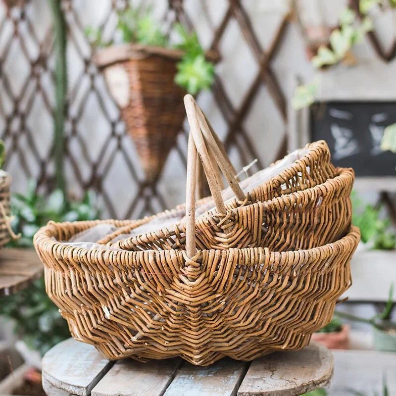panier tissé à la main pour fruits et légumes rangement et pique-nique - vue 4 sur 29