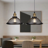 Rétro LED Vintage noir fer Net-Cage cuisine suspension lampe suspendue pour chambre salon Restaurant luminaire