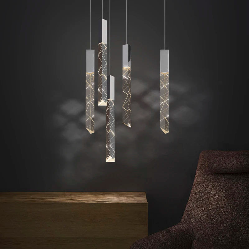 lustre moderne en cristal pour éclairage intérieur élégant - vue 4 sur 15