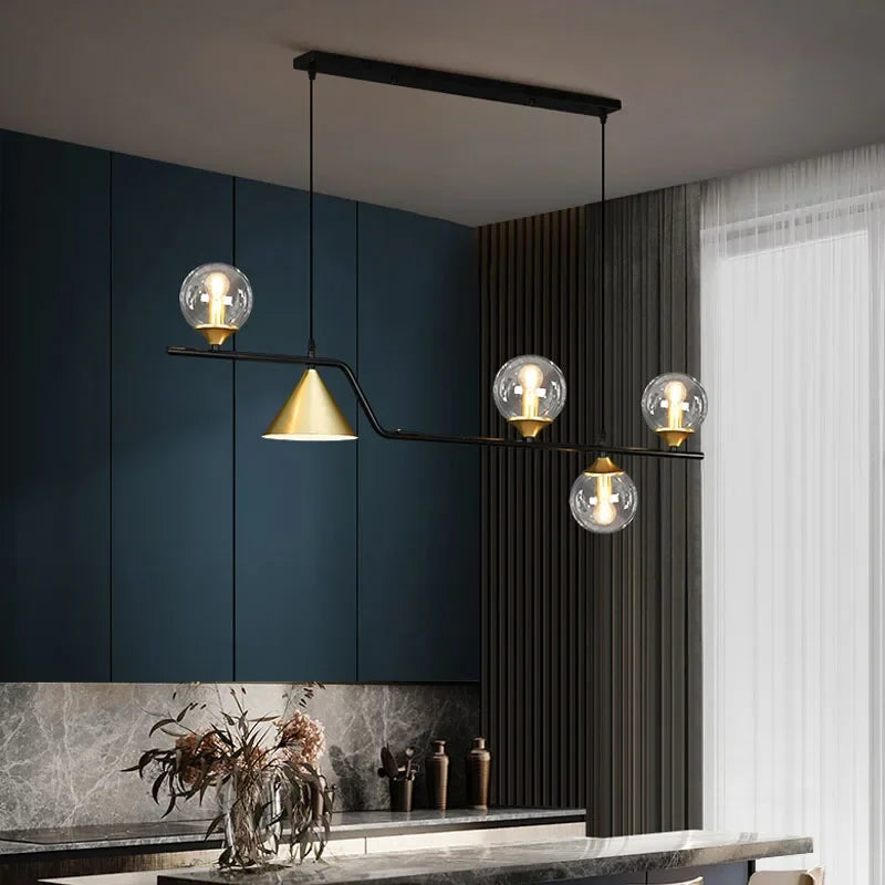 Kithchen Island Chandelier Nordic Pendant Lamp Glass Suspension Luminaire Ceiling Hanging Lamps - vue 5 sur 12