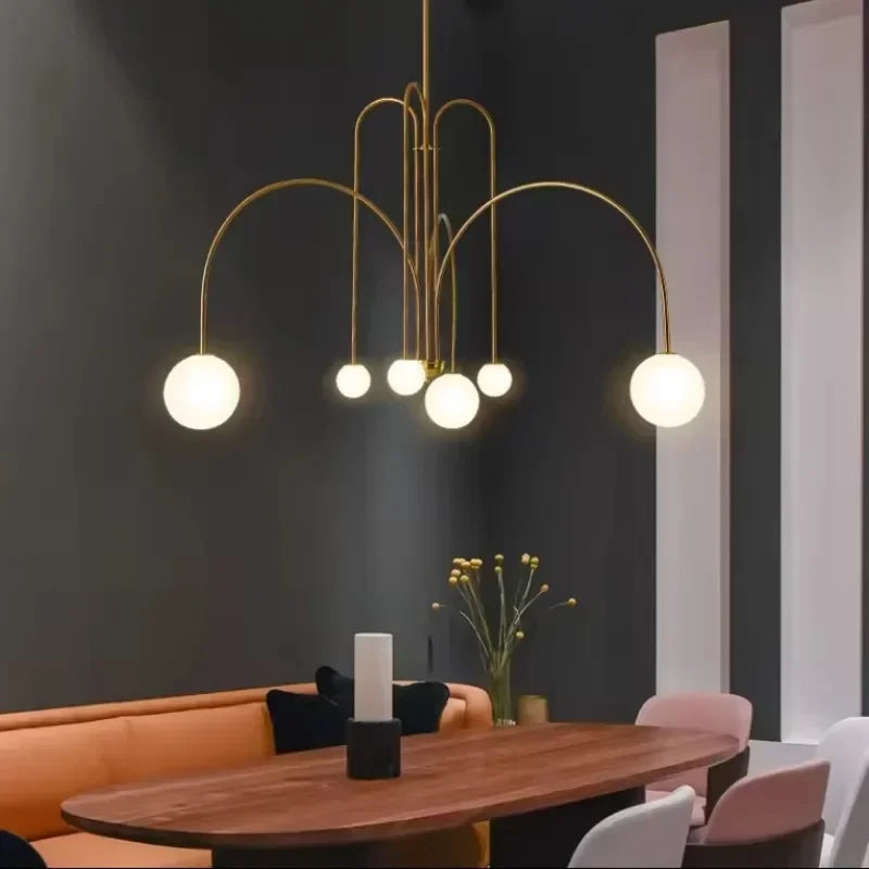 suspension moderne à led design créatif luxe nordique - vue 7 sur 7