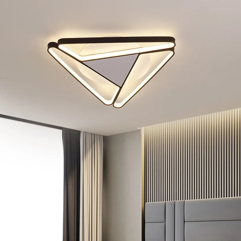 2023 Modern Triangular Aluminum LED Chandelier, Living Room Bedroom Chandelier, Home Decoration Kitchen Chandelier - vue 5 sur 12