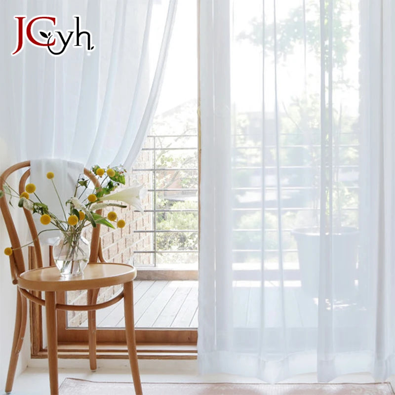 Voilage organza froissé long pour salon chambre fenêtre - vue 5 sur 7