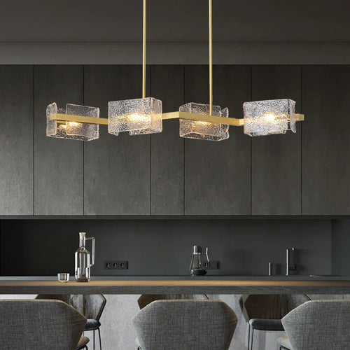 lustre en verre motif eau pour décoration intérieure style créatif - vue 3 sur 12