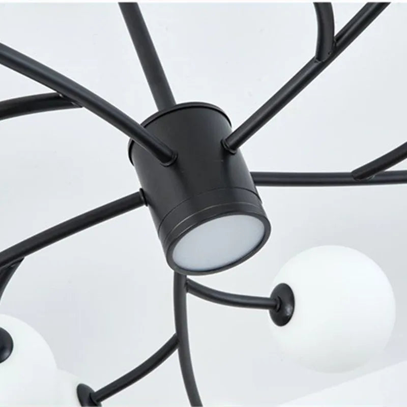 lustre nordique en verre led pour décoration de cuisine - vue 4 sur 14