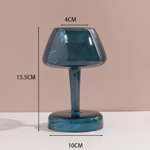 bougeoir en verre décoratif à rayures coniques pour événements festifs - vue 25 sur 30