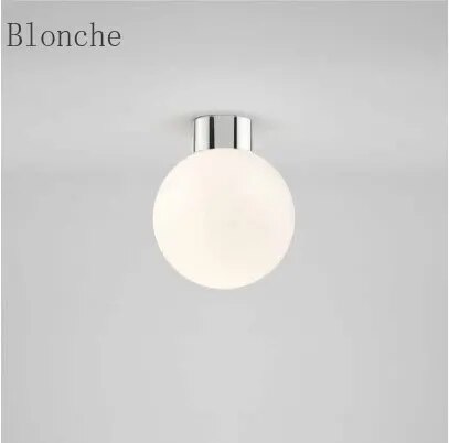 Plafonnier Led rond en forme de boule de verre